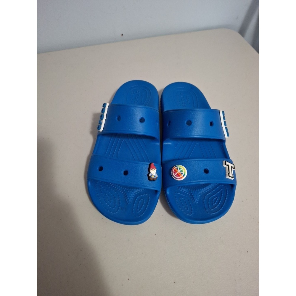 CROCS Classic Unisex Shoes Blue Comfort 2 Strap Slide Sandals Men 6 Women‎ 8